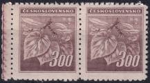 1945, ČSR II, 0379VV, Výplatní známka: Lipová ratolest ✶✶ ⊟ o L