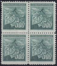 1945, ČSR II, 0380VV, Výplatní známka: Lipová ratolest ✶✶ ⊞