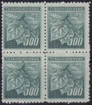 1945, ČSR II, 0380VV, Výplatní známka: Lipová ratolest ✶✶ ⊞
