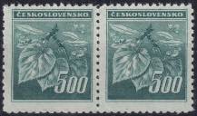 1945, ČSR II, 0380VV, Výplatní známka: Lipová ratolest ✶✶ ⊟