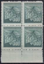 1945, ČSR II, 0380VV, Výplatní známka: Lipová ratolest ✶✶ ⊞ o D