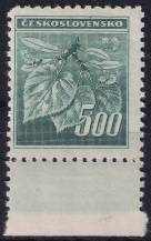 1945, ČSR II, 0380VV, Výplatní známka: Lipová ratolest ✶✶ o D
