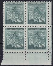 1945, ČSR II, 0380VV, Výplatní známka: Lipová ratolest ✶✶ ⊞ P D