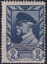 1945, ČSR II, 0386VV, Výplatní známka: Moskevské vydání ✶✶