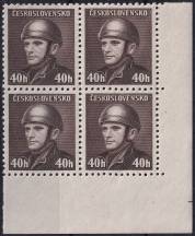 1945, ČSR II, 0392, Výplatní známky: Londýnské vydání - rotmistr J. Gabčík (1912 - 1942)   ✶✶ ⊞  P D