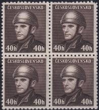 1945, ČSR II, 0392, Výplatní známky: Londýnské vydání - rotmistr J. Gabčík (1912 - 1942)   ✶✶ ⊞