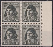 1945, ČSR II, 0393, Výplatní známky: Londýnské vydání - štábní kapitán A. Vašátko (1908 - 1942)   ✶✶ ⊞  o P