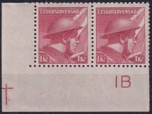 1945, ČSR II, 0395, Londýnské vydání: škpt. P. Řídký ✶✶ DČ ◫ L D +