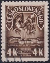 1945, ČSR II, 0405, 1. výročí SNP: Turčianský Sv. Martin ⊙