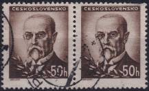 1945, ČSR II, 0414, Výplatní známka: Portréty - T. G. Masaryk ⊙ ◫
