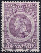 1945, Dánsko, 0286, 75. výročí narození krále Kristiána X. ⊙