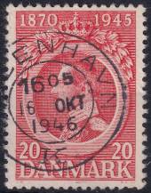 1945, Dánsko, 0287, 75. výročí narození krále Kristiána X. ⊙