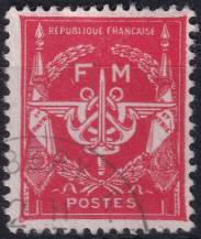 1946, Francie, 012b, Vojenská známka: Emblém ⊙