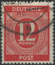 1946, Okupační zóny (společná vydání), 919, Výplatní známka: I. vydání Kontrolní rady ⊙