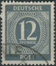 1946, Okupační zóny (společná vydání), 920b, Výplatní známka: I. vydání Kontrolní rady ⊙