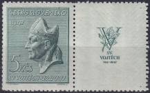 1947, ČSR II, 0452KP, 950. výročí smrti svatého Vojtěcha ✶