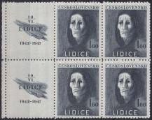1947, ČSR II, 0454KL, 5. výročí vyhlazení Lidic: Trpící žena ✶✶ ⊞ o L