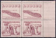 1947, ČSR II, 0455KH, 5. výročí vyhlazení Lidic: Klečící žena ✶✶ ⊞ P H