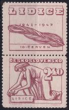 1947, ČSR II, 0455KH, 5. výročí vyhlazení Lidic: Klečící žena ✶