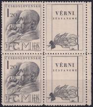 1947, ČSR II, 0458KP, 10. výročí úmrtí T. G. Masaryka ✶✶ ⊟ o P