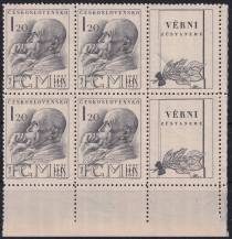 1947, ČSR II, 0458KP, 10. výročí úmrtí T. G. Masaryka ✶✶ ⊞ P D