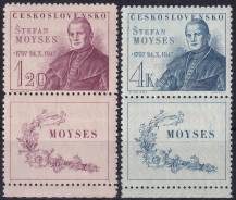 1947, ČSR II, 0460/0461KD, 150. výročí narození Š. Moysese ✶✶ o D