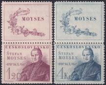 1947, ČSR II, 0460/0461KH, 150. výročí narození Š. Moysese ✶