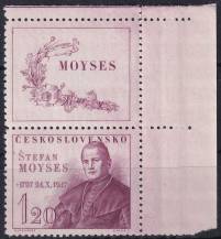 1947, ČSR II, 0460KH, 150. výročí narození Š. Moysese ✶✶ P H