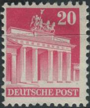 1948, Americká a Britská okupační zóna, 084wg, Výplatní známka: Stavby - Braniborská brána, Berlín ∗
