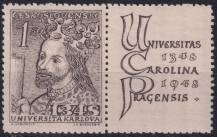 1948, ČSR II, 0470, 600. výročí založení Karlovy univerzity: Karel IV. ✶✶ KP