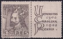 1948, ČSR II, 0470, 600. výročí založení Karlovy univerzity: Karel IV. ✶ KP