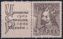 1948, ČSR II, 0470, 600. výročí založení Karlovy univerzity: Karel IV. ✶ KL