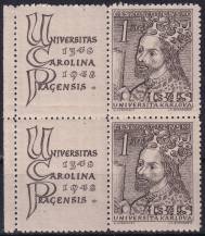 1948, ČSR II, 0470, 600. výročí založení Karlovy univerzity: Karel IV. ✶✶ KL ⊟ o L