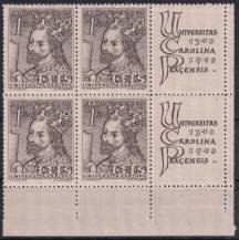 1948, ČSR II, 0470, 600. výročí založení Karlovy univerzity: Karel IV. ✶✶ KP ⊞ P D