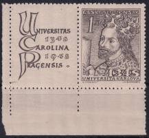 1948, ČSR II, 0470, 600. výročí založení Karlovy univerzity: Karel IV. ✶✶ KL L D