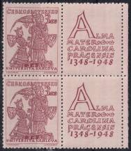1948, ČSR II, 0472, 600. výročí založení Karlovy univerzity: Karel IV. a sv. Václav ✶✶ KP ⊟ o P