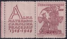 1948, ČSR II, 0472, 600. výročí založení Karlovy univerzity: Karel IV. a sv. Václav ✶✶ KL o L