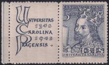 1948, ČSR II, 0473, 600. výročí založení Karlovy univerzity: Karel IV. ✶✶ KL o L
