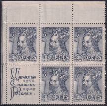 1948, ČSR II, 0473, 600. výročí založení Karlovy univerzity: Karel IV. ✶✶ VK-3 ⊞ L H