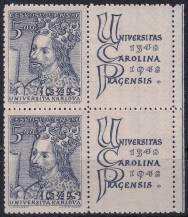 1948, ČSR II, 0473, 600. výročí založení Karlovy univerzity: Karel IV. ✶✶ KP ⊟ o P