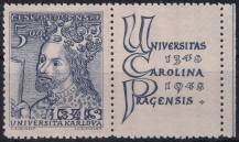1948, ČSR II, 0473, 600. výročí založení Karlovy univerzity: Karel IV. ✶✶ KP o P