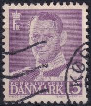 1948, Dánsko, 303b, Výplatní známka: Král Frederik IX. ⊙ 
