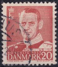 1948, Dánsko, 304, Výplatní známka: Král Frederik IX. ⊙ 