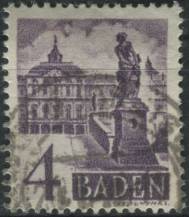 1948, Francouzská okupační zóna (Bádensko), 29aVII, Výplatní známka: Osobnosti a obrázky z Bádenska (III): Zámek Rastatt ⊙