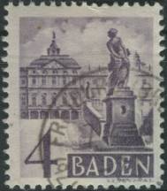 1948, Francouzská okupační zóna (Bádensko), 29aVIII, Výplatní známka: Osobnosti a obrázky z Bádenska (III): Zámek Rastatt ⊙