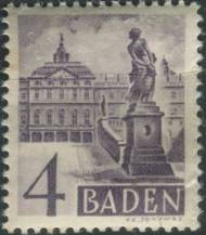 1948, Francouzská okupační zóna (Bádensko), 29aVIII, Výplatní známka: Osobnosti a obrázky z Bádenska (III): Zámek Rastatt ∗
