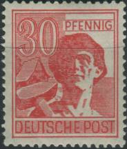 1948, Okupační zóny (společná vydání), 953, Výplatní známka: II. kontrolní vydání: Dělník ∗∗