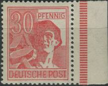 1948, Okupační zóny (společná vydání), 953o, Výplatní známka: II. kontrolní vydání: Dělník ∗∗