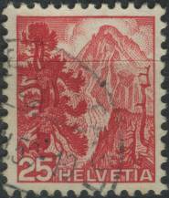1948, Švýcarsko, 0503, Výplatní známka: Krajinky - Národní park ⊙