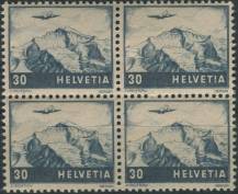 1948, Švýcarsko, 0506, Letecká známka: Letadlo nad krajinou - Jungfrau ∗∗ ⊞